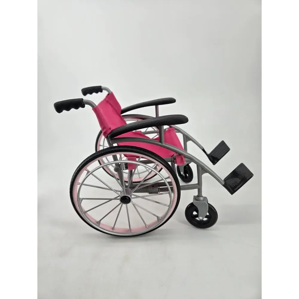 Our Generation Doll Wheelchair Pink Silver Fits 18